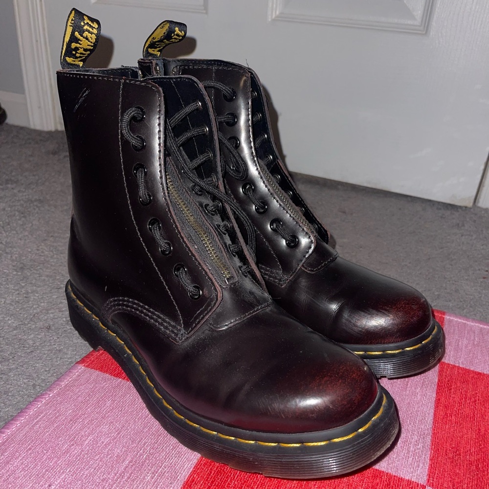 Dark red Dr. Martens, worn once, size 10 (in womens)